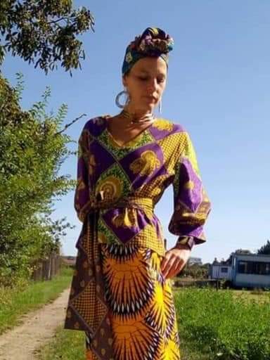 Africká halenka / blouse /fialová