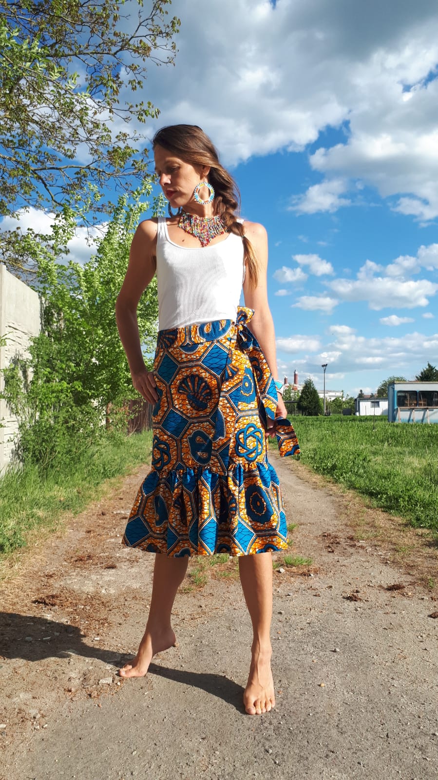 Africká sukně Yemaya / African skirt blue