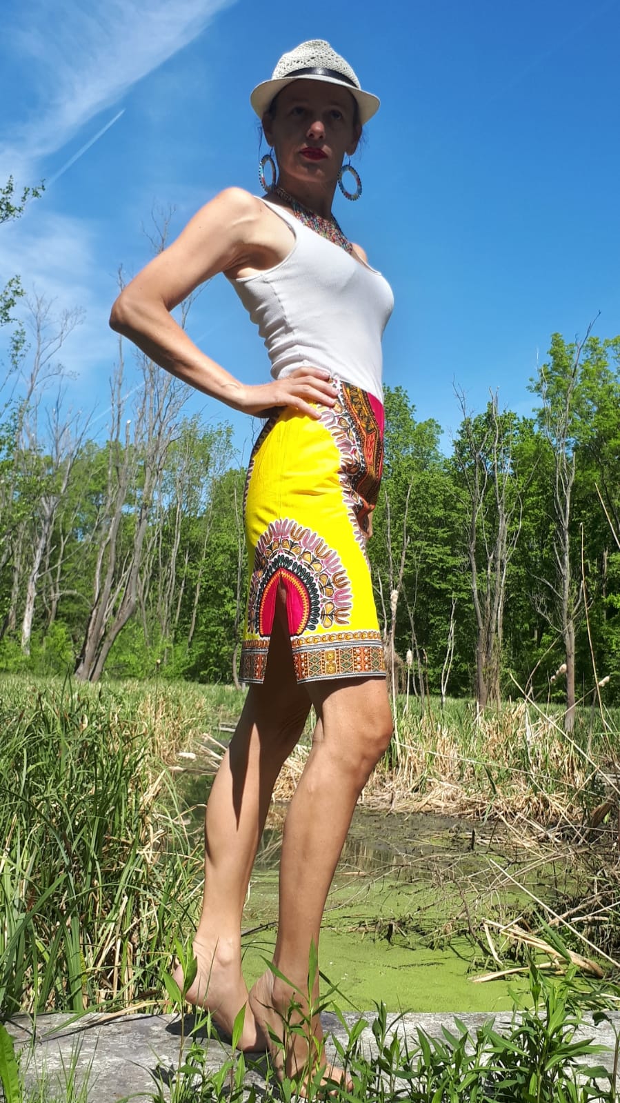 Africká sukně Dashiki / African dashiki skirt in yellow