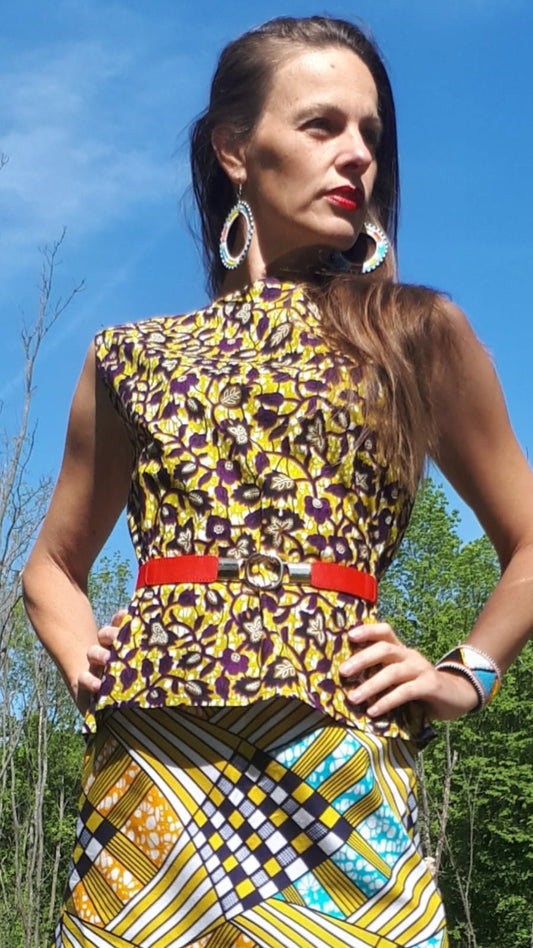 Africký top, halenka bez rukávu / African top