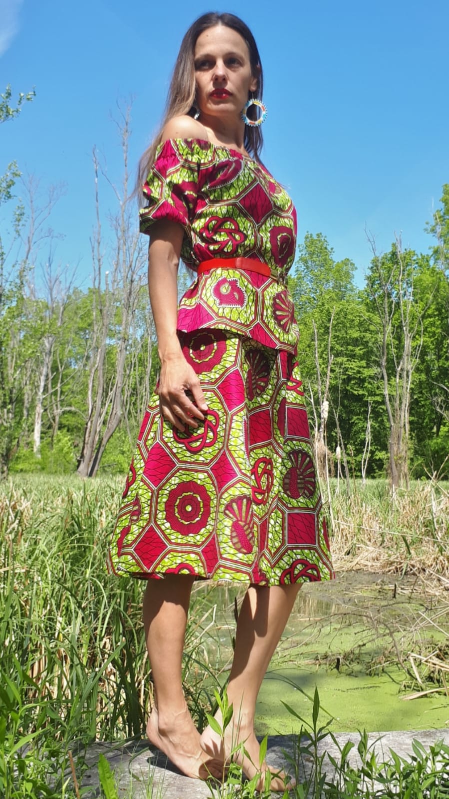 Africka halenka se sukni / šaty Yemaya / African top and skirt