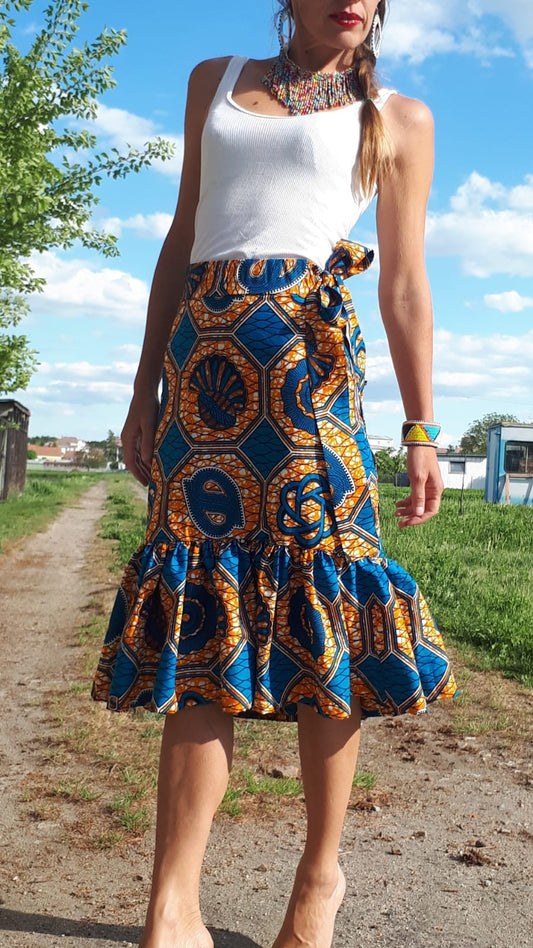Africká sukně Yemaya / African skirt blue
