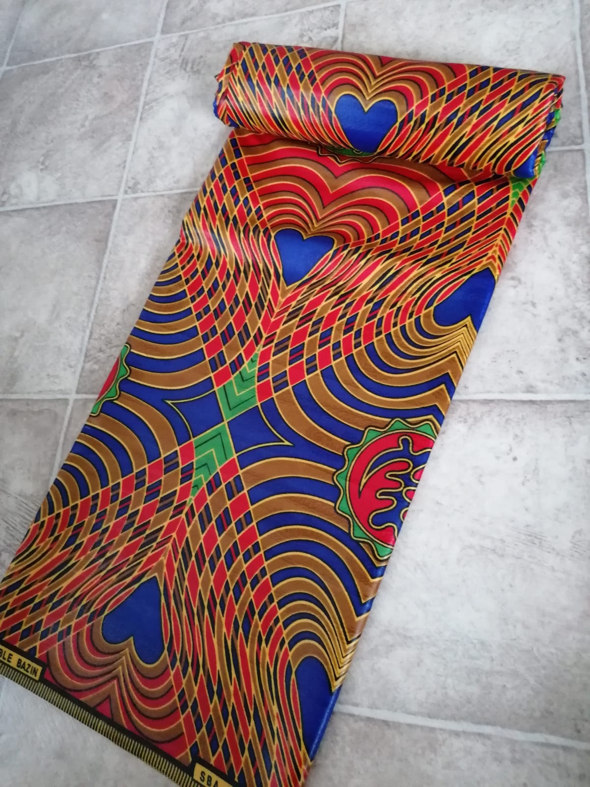 Africký brokát / African bazin hearts