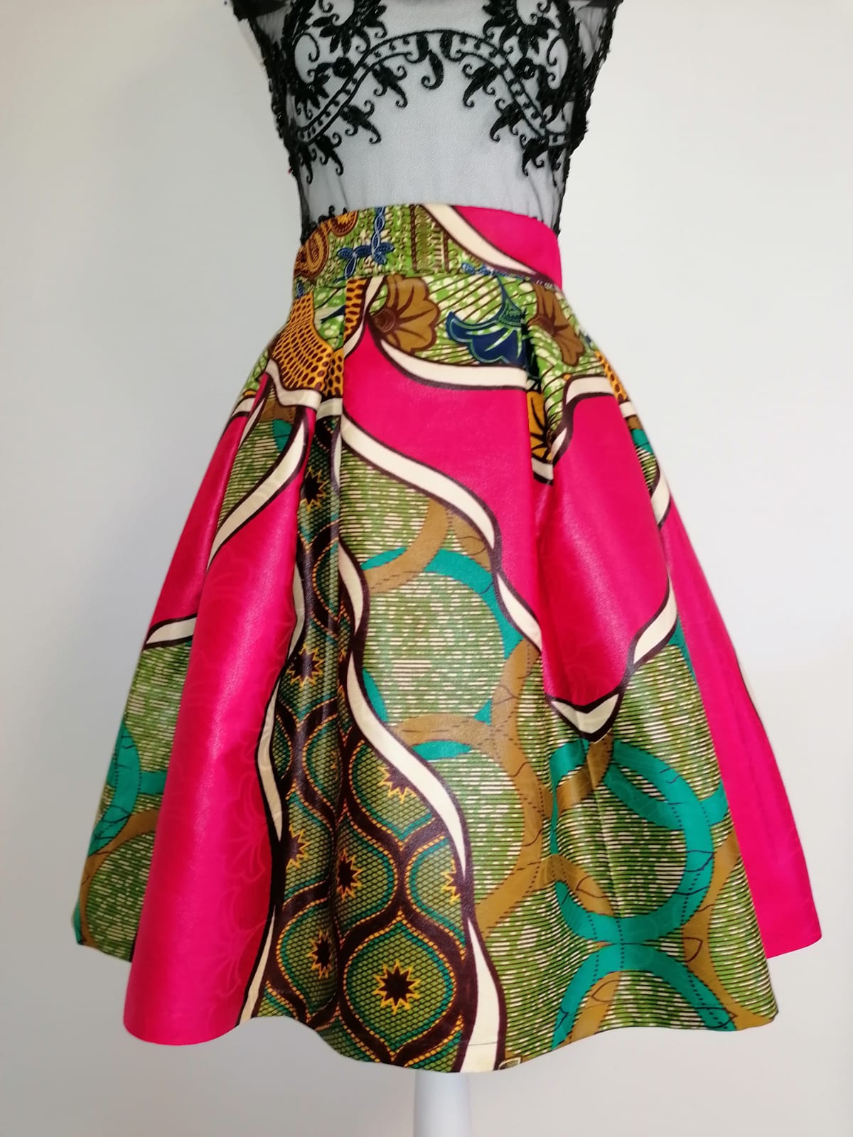 Africká sukně z brokatu / African skirt from bazin fabric