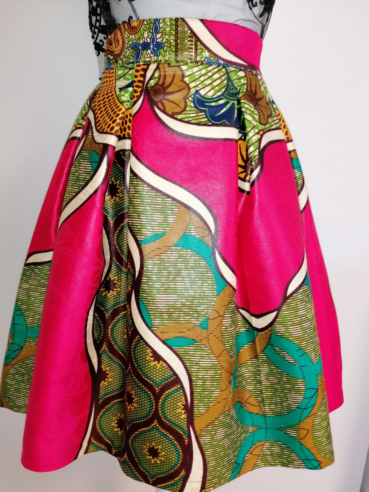 Africká sukně z brokatu / African skirt from bazin fabric