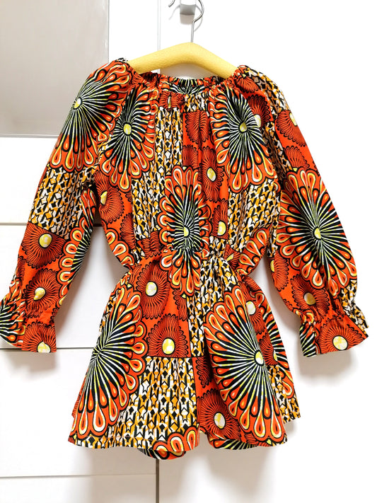 Africká tunika pro holčičky oranžová/African tunic for girls