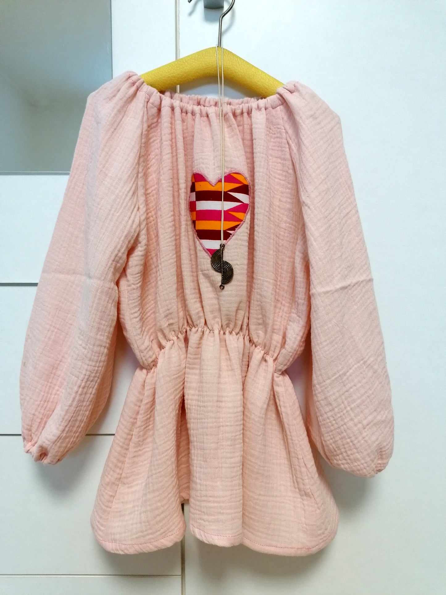 Tunika/šaty boho styl růžová  mušelin/gázovina,velikosti 98 až 122