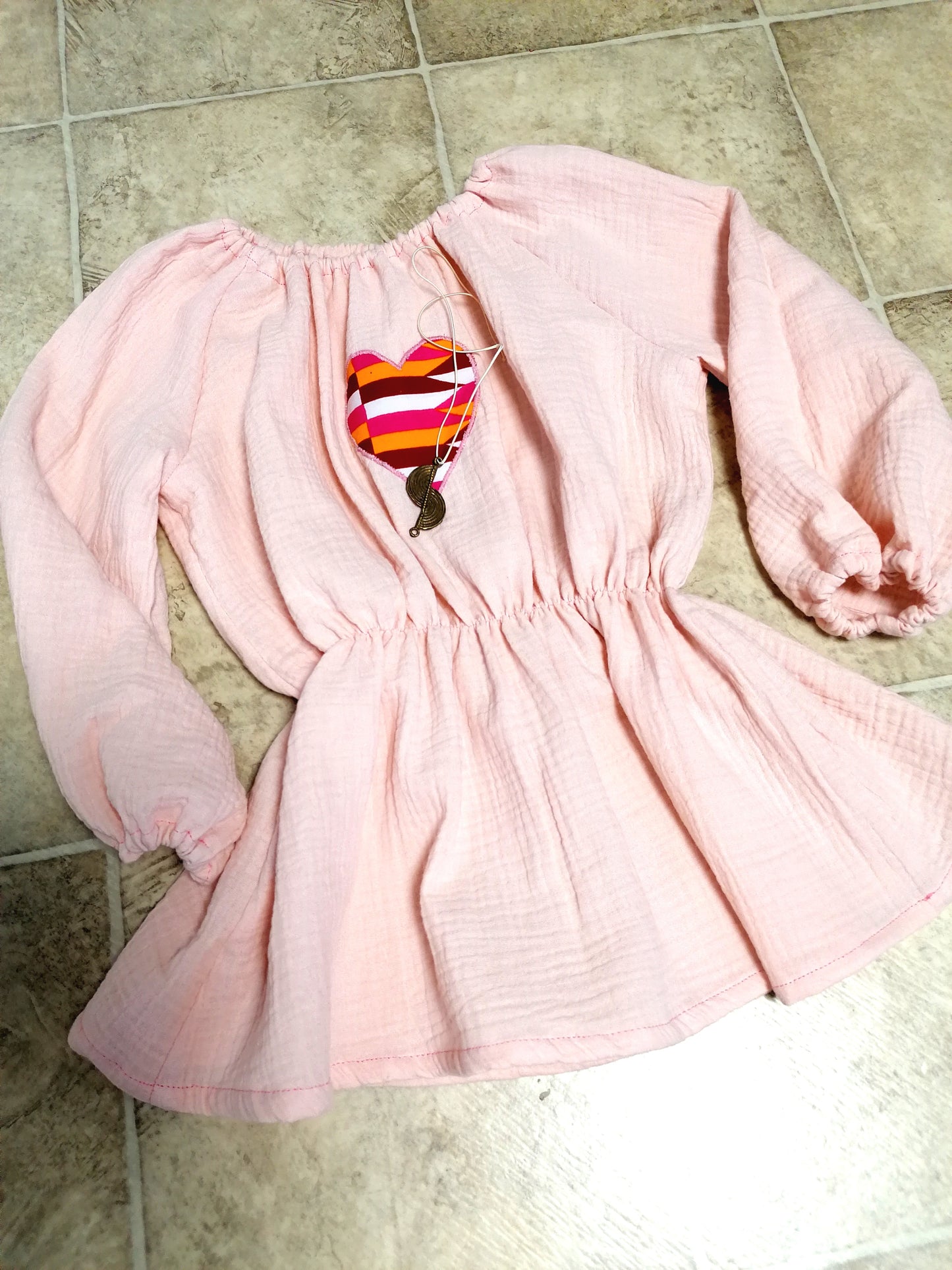Tunika/šaty boho styl růžová  mušelin/gázovina,velikosti 98 až 122