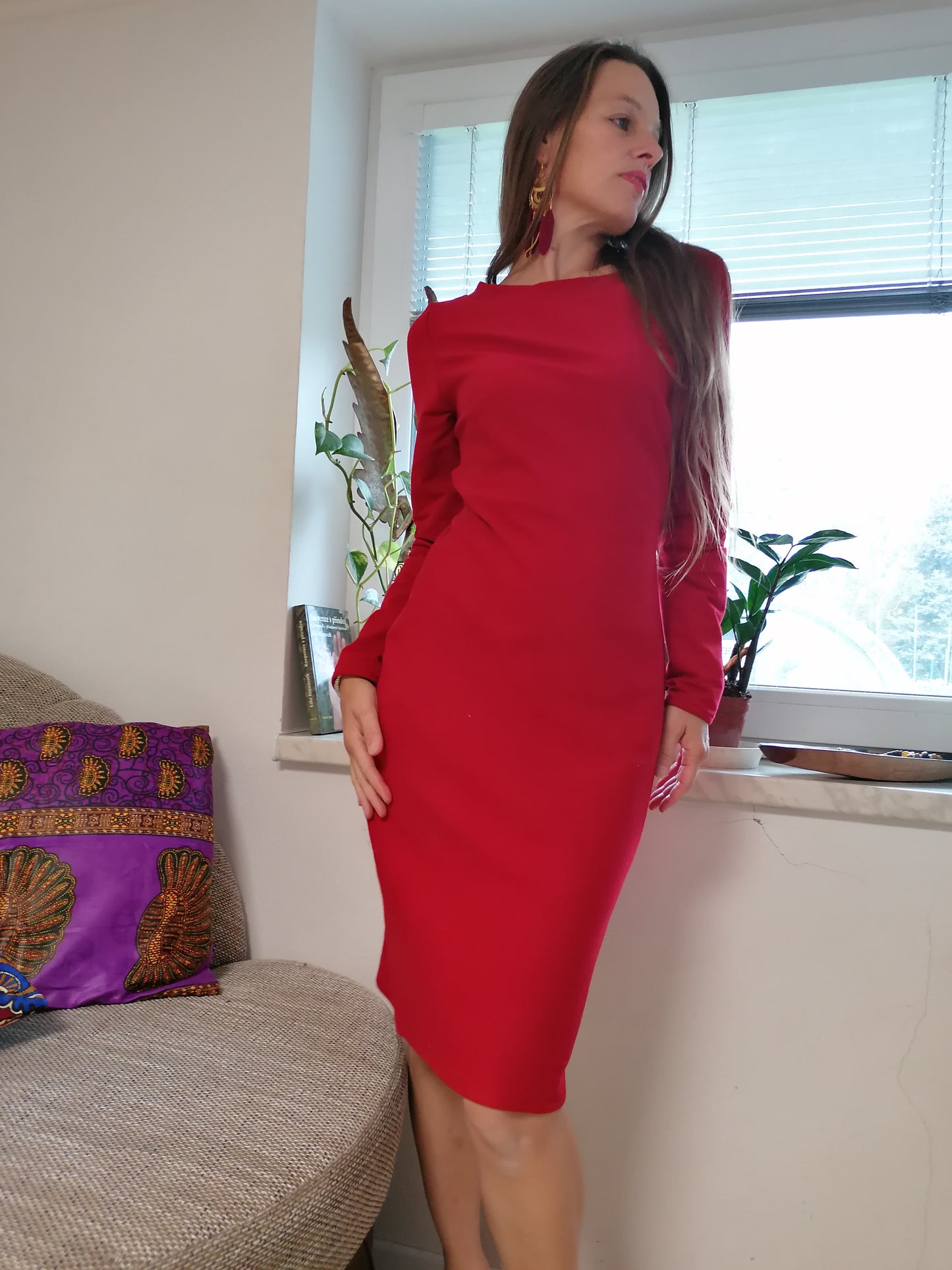 Šaty červené teplákovina