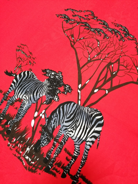 Pareo africké červené- zebry