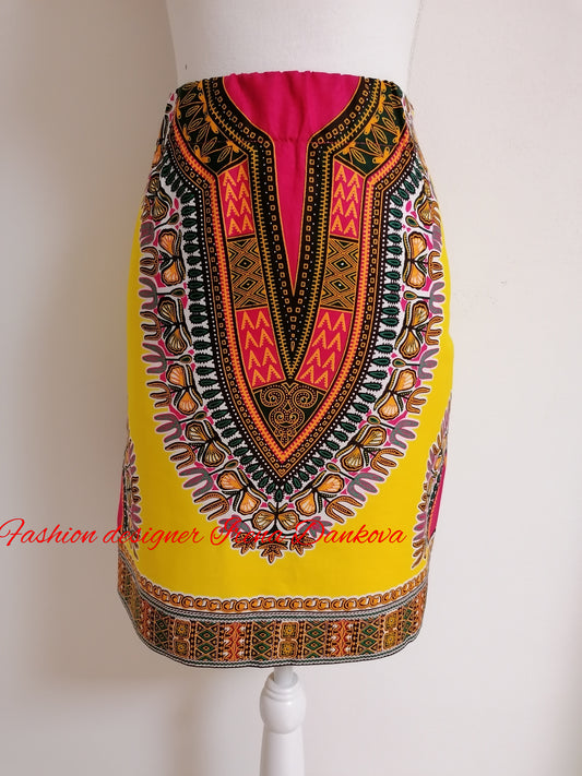 Africká sukně Dashiki / African dashiki skirt in yellow