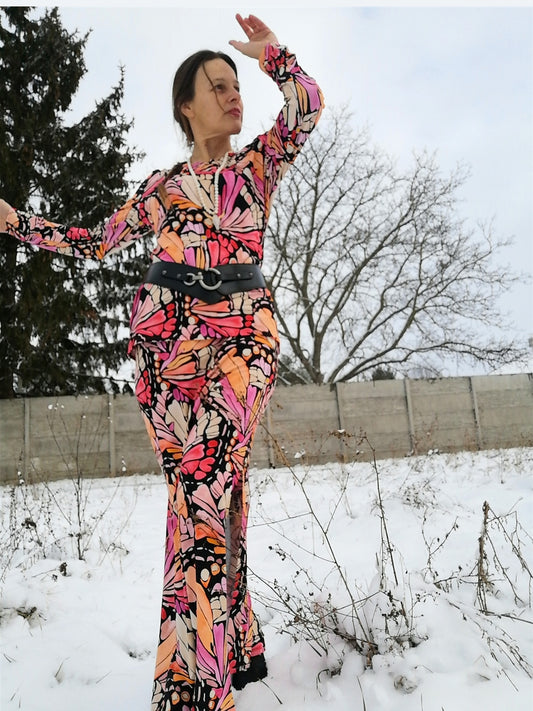 Halenka a sukně Butterfly růžová
