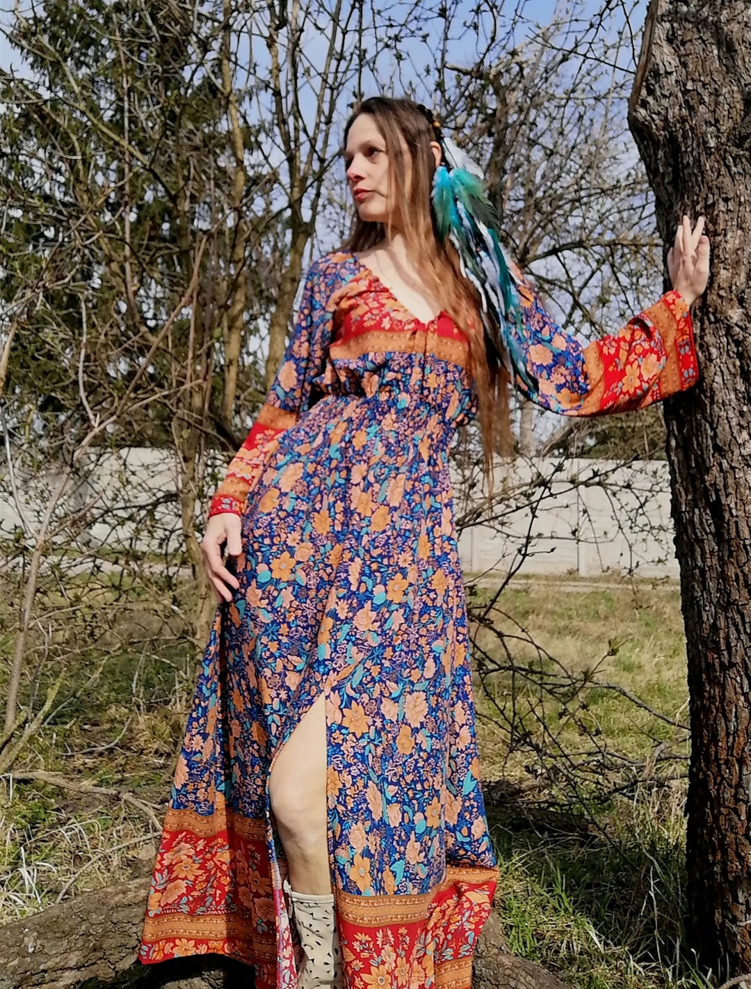 Bohemian šaty s bordurou