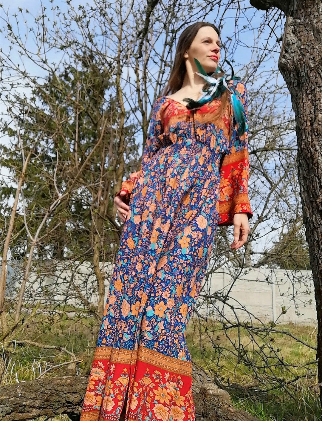 Bohemian šaty s bordurou