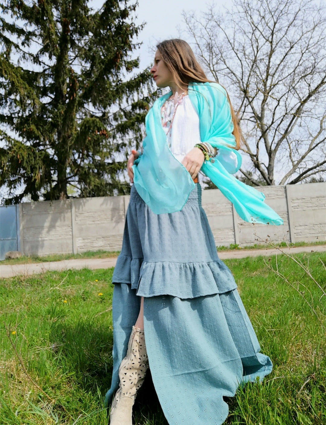 Půvabná sukně madeira -mušelín